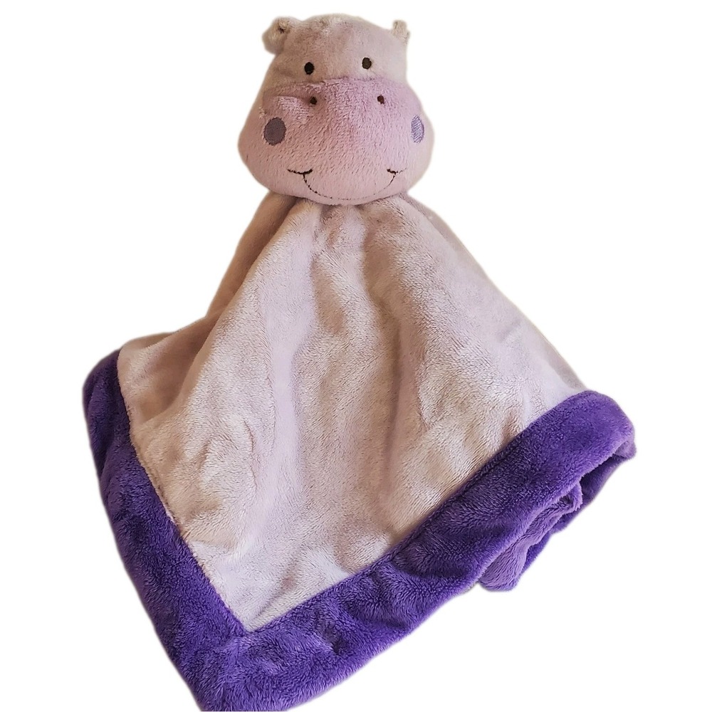 Tiddliwinks Purple Hippo Plush Baby Infant Lovey Security Blanket Soother Toy